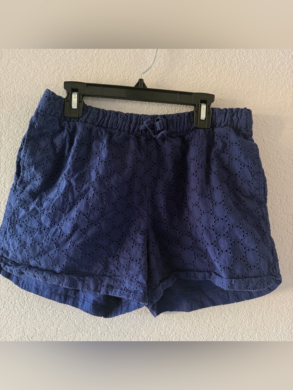 Cat & Jack Navy Blue Eyelet Embroidered Pull-On Shorts Girls XL 14/16